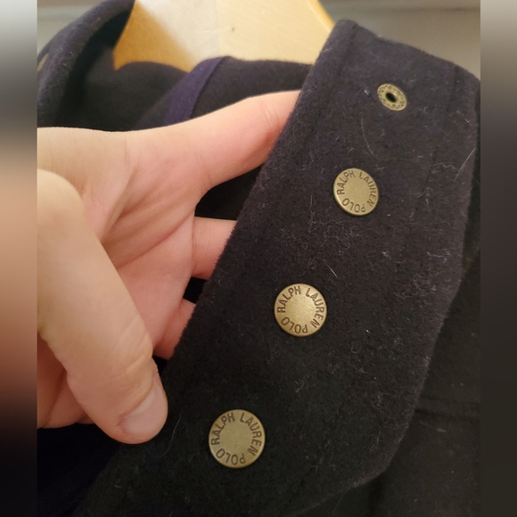 Ralph Lauren Hooded Double-faced Wool Duffel Coat. Blue/black. Women size M. - Picture 6 of 11